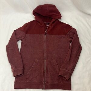Cat and Jack burgundy two toned full zip hoodie sweatshirt kids size XL